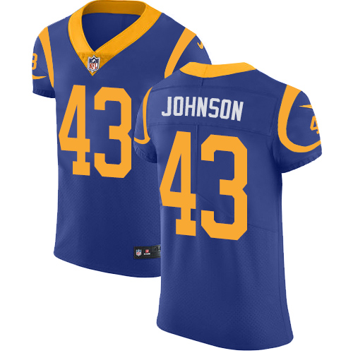 Nike Rams #43 John Johnson Royal Blue Alternate Men's Stitched NFL Vapor Untouchable Elite Jersey
